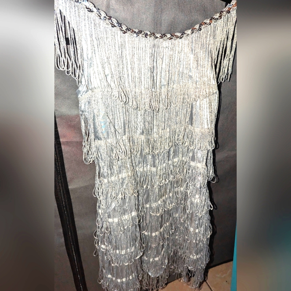 Costume Couture silver flapper dress